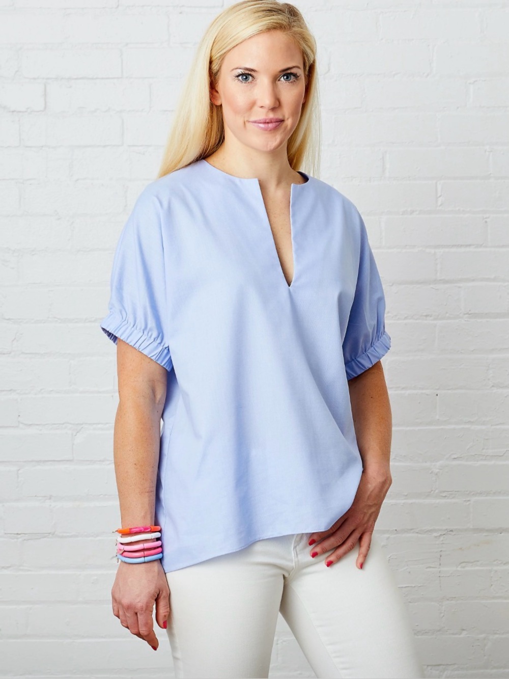 NEW CARYN LAWN betsy top summer cotton chambray OSFM